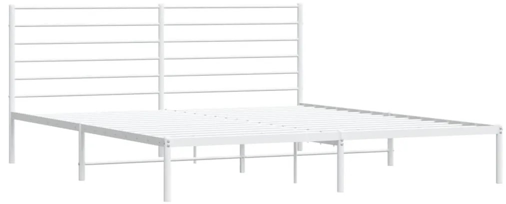 Estrutura de cama com cabeceira 200x200 cm metal branco