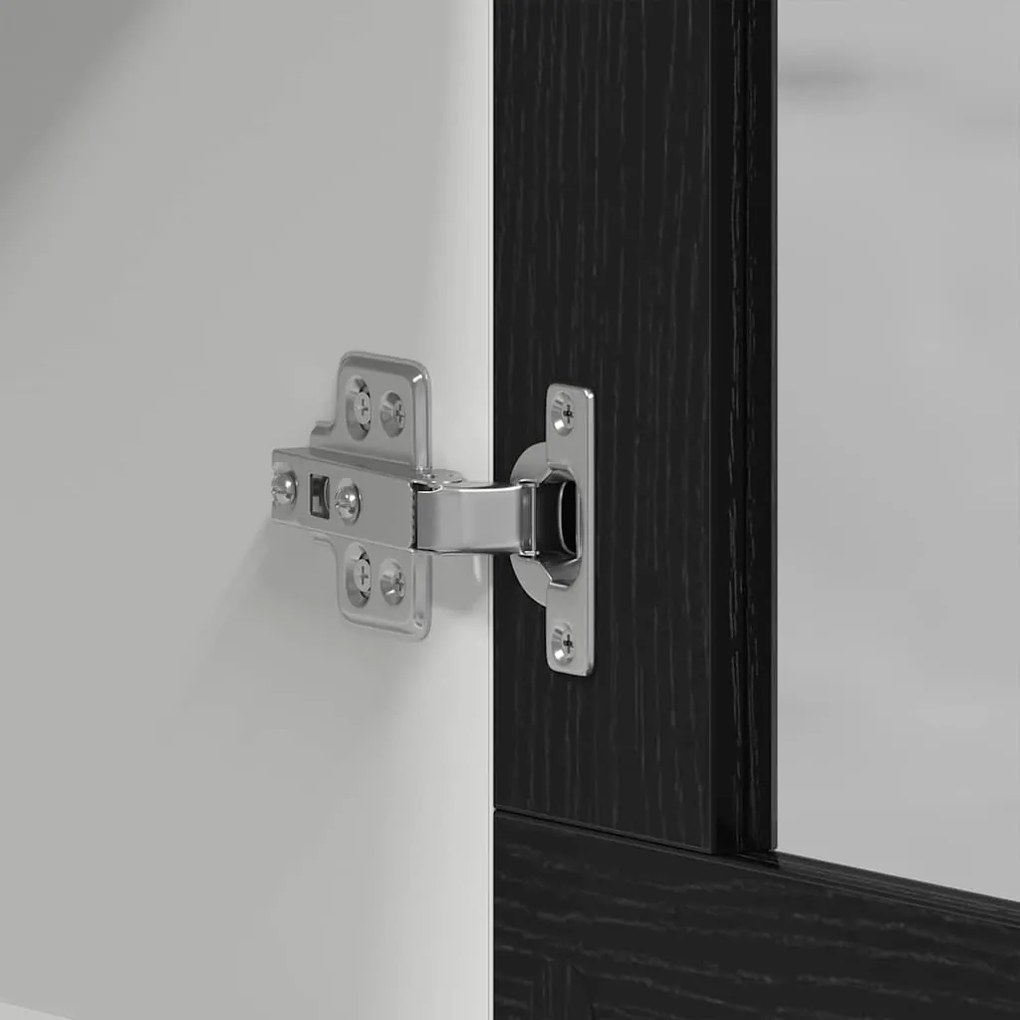 Armário de Vidro Suspenso em Carvalho Preto da 80x31x60 cm, feito de m