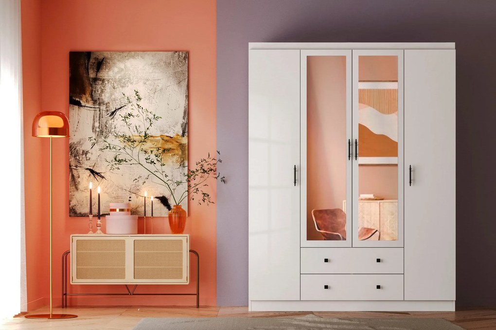 Guarda-roupa Lavinia – Branco – 140x182x50 cm