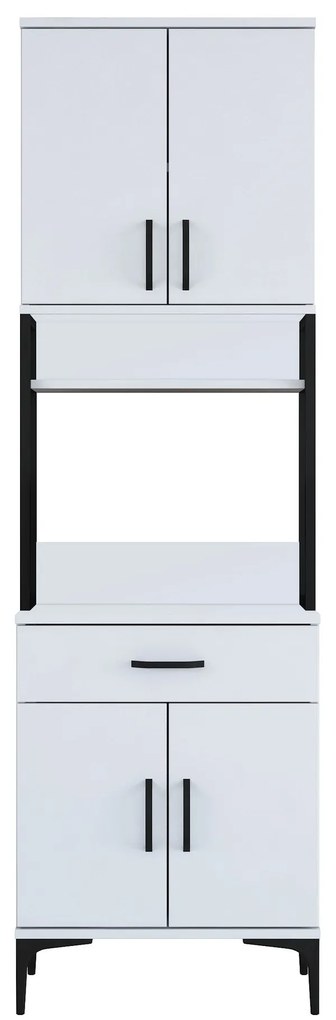 Armário Alto de Cozinha "Etna" - Branco - 60x198.6x25cm - Design Moder