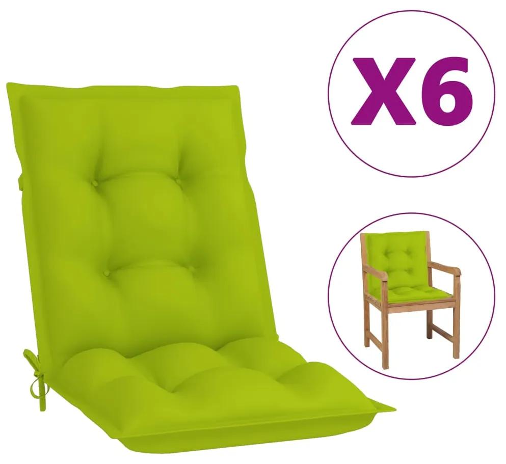 Almofadões para cadeiras de jardim 6 pcs verde-claro 100x50x7cm