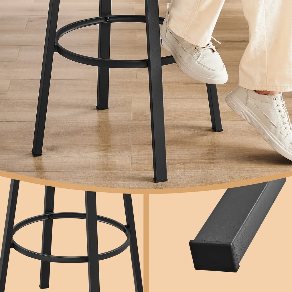Conjunto de 2 bancos altos de bar Ø54 x 99 cm Preto