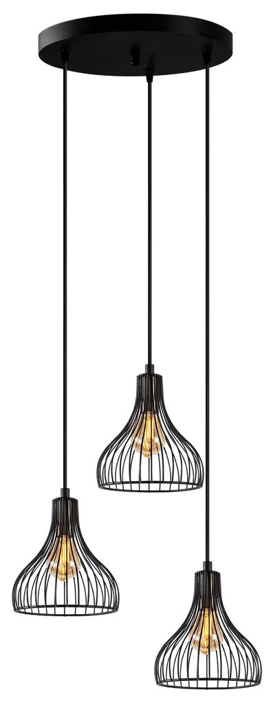 Candeeiro de Teto Telyildo – Preto Antigo – 44 x 44 x 117 cm