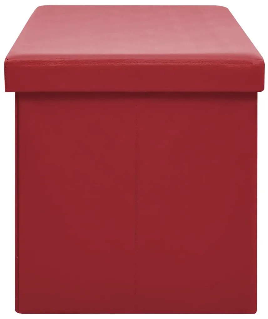 Banco de arrumação dobrável PVC vermelho tinto