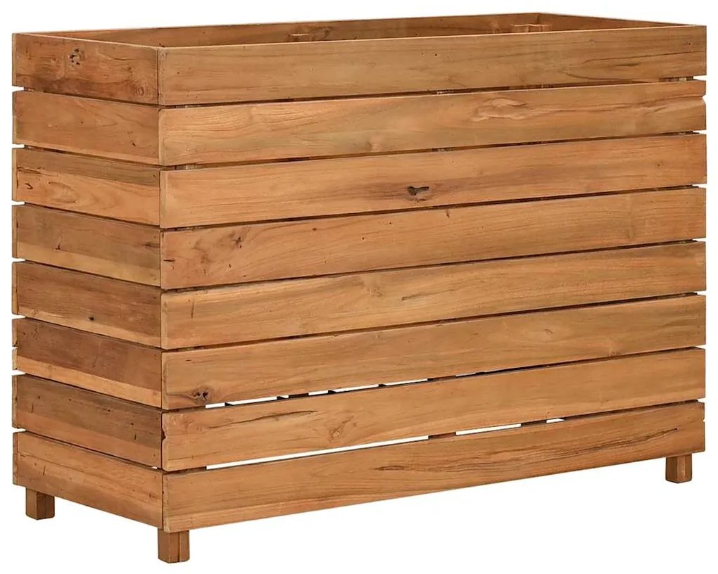 Vaso/floreira 100x40x72 cm madeira de teca reciclada e aço