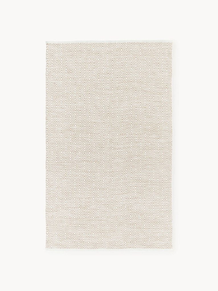 Tapete artesanal para exterior com padrão de losangos vintage Rika