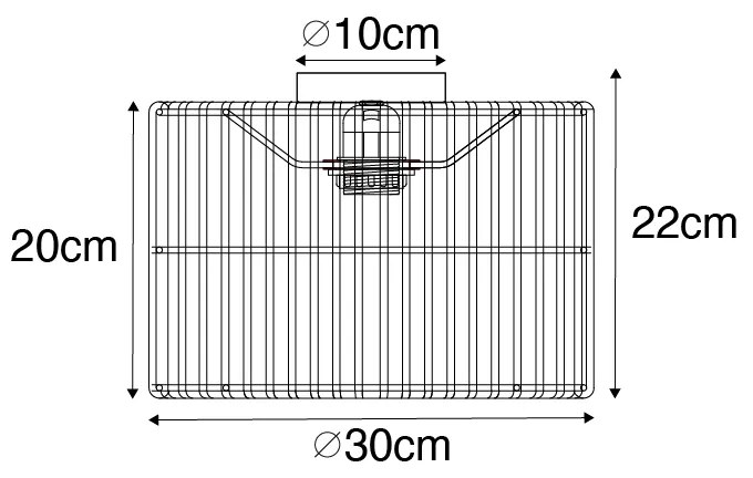 Candeeiro de teto oriental em vime - Maud
