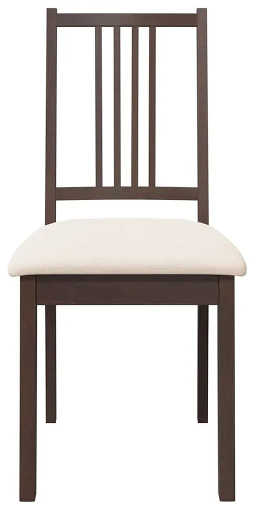 Cadeiras de jantar com almofadões 2 pcs madeira maciça castanho