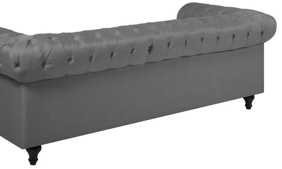 Conjunto de sofás com 4 lugares em tecido cinzento claro CHESTERFIELD BIG Beliani