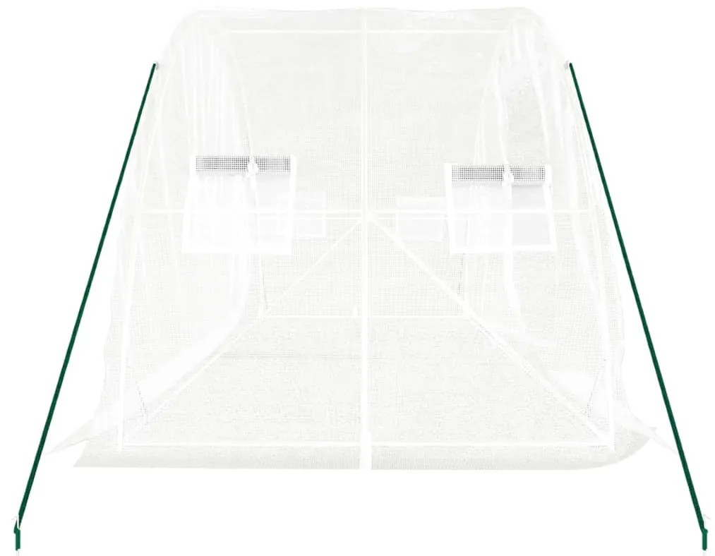 Estufa com estrutura de aço 10 m² 5x2x2,3 m branco