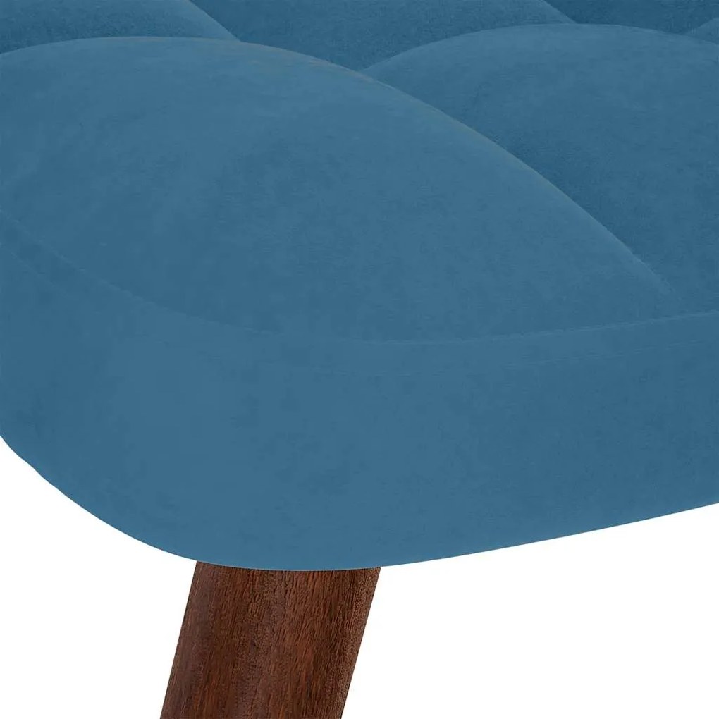 Cadeira de baloiço com banco veludo azul