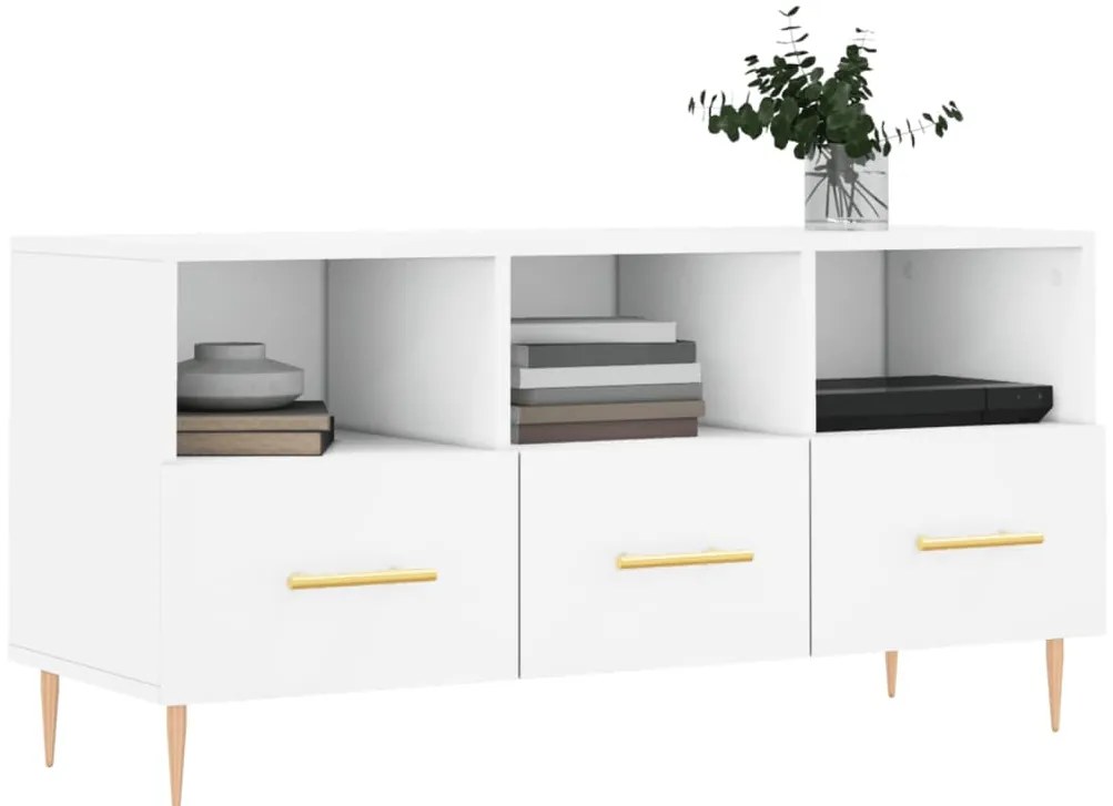Móvel de TV 102x36x50 cm derivados de madeira branco