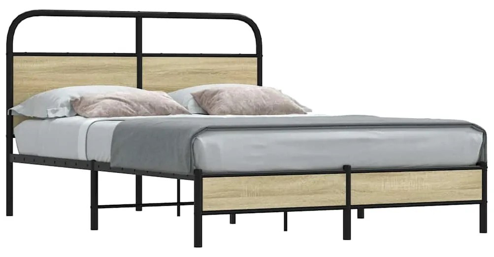 Estrutura cama s/ colchão derivados de madeira carvalho sonoma