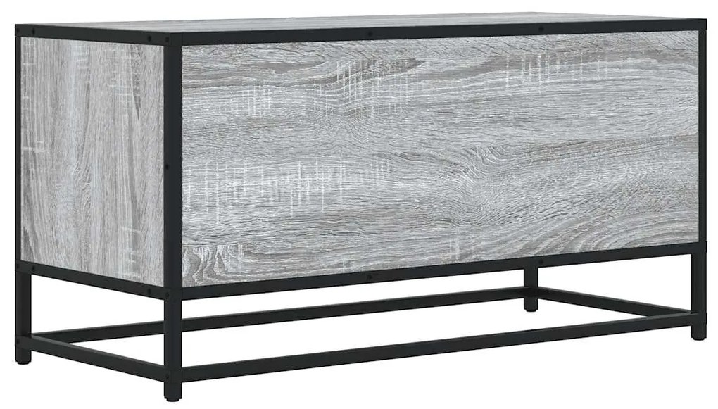 Móvel p/ TV 80x34,5x40 cm deriv. madeira/metal cinzento sonoma