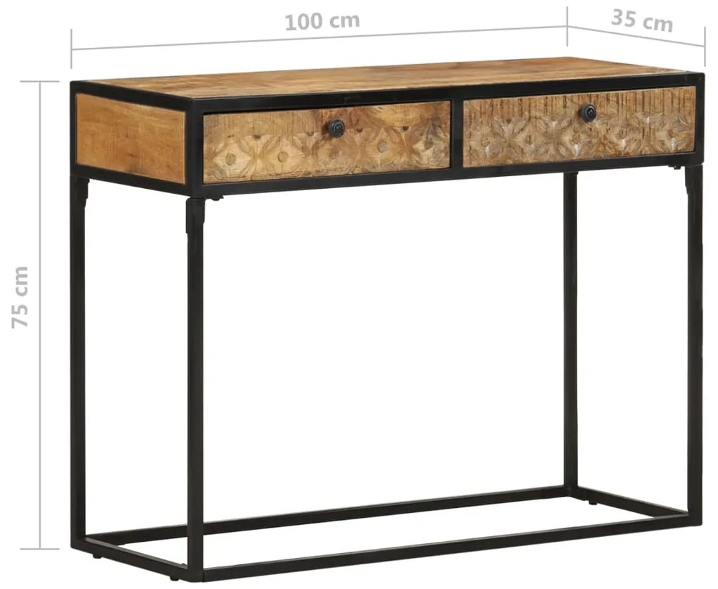 Mesa consola 100x35x75 cm madeira de mangueira maciça