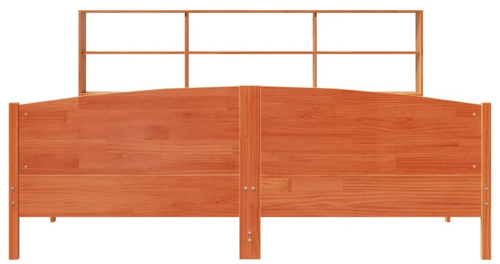 Cama com estante sem colchão 200x200 cm pinho maciço