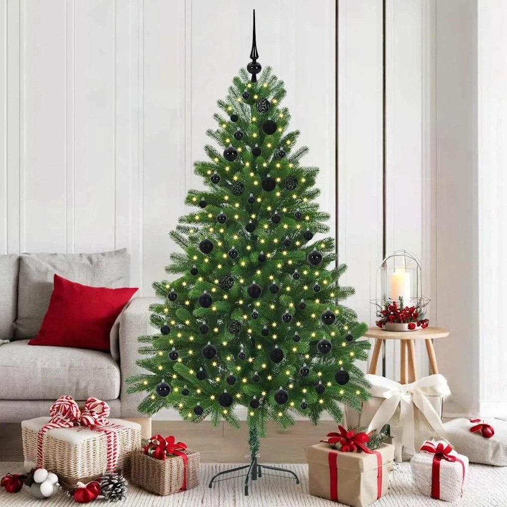 vidaXL Árvore de Natal com 300 LEDs com suporte Verde 180 cm PE