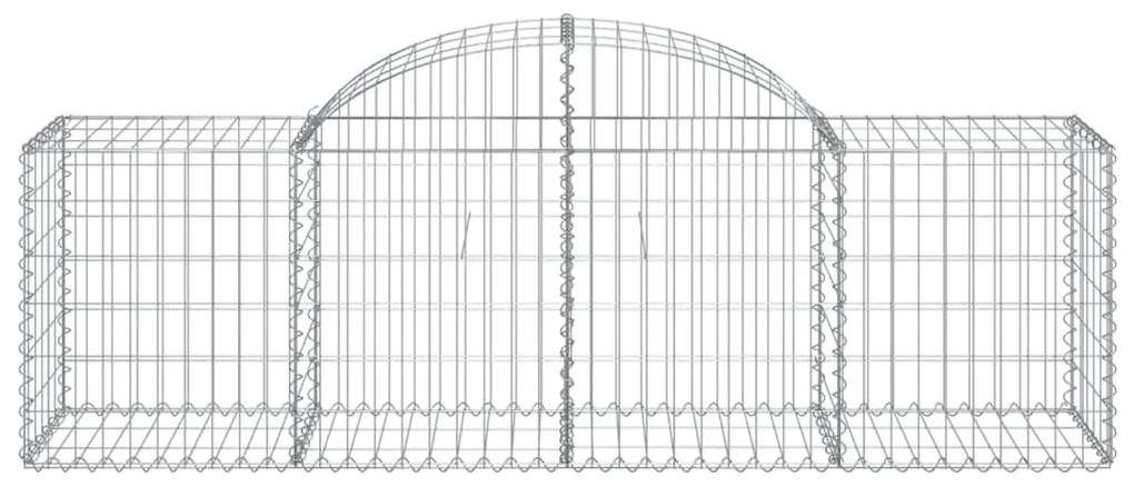 Cestos gabião arqueados 5 pcs 200x50x60/80 cm ferro galvanizado
