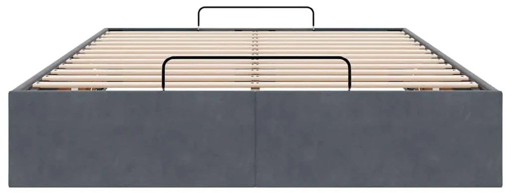 Otomano Bed Frame No Colchão Cinzento Escuro 120x190 cm Veludo