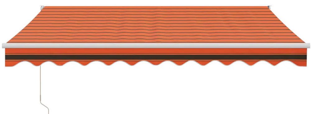 Toldo retrátil automático 3x2,5 m laranja e castanho