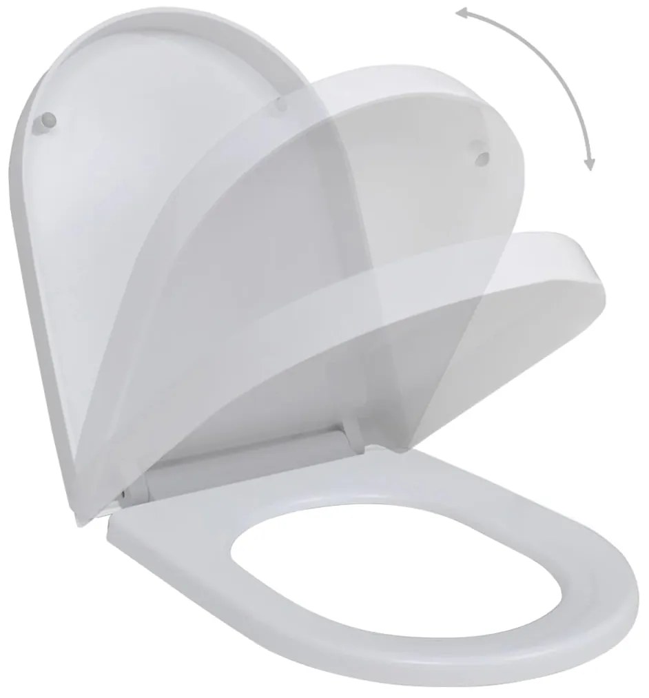 Assentos sanita com tampas de fecho suave 2 pcs plástico branco