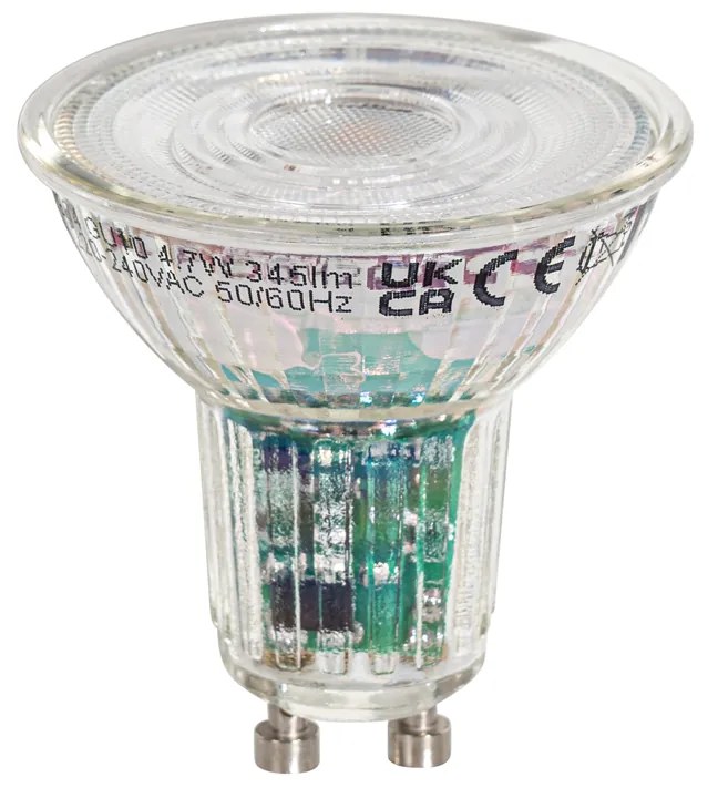 Conjunto de 5 Lâmpadas LED Smart GU10 50mm Transparentes 4.7W 345 lm 2200-4000K