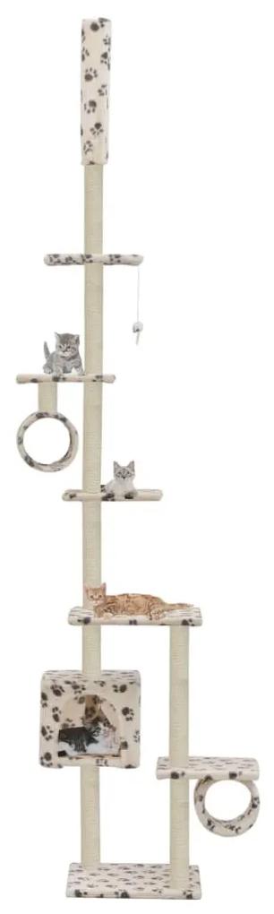 Árvore para gatos c/postes arranhadores sisal 260 cm bege
