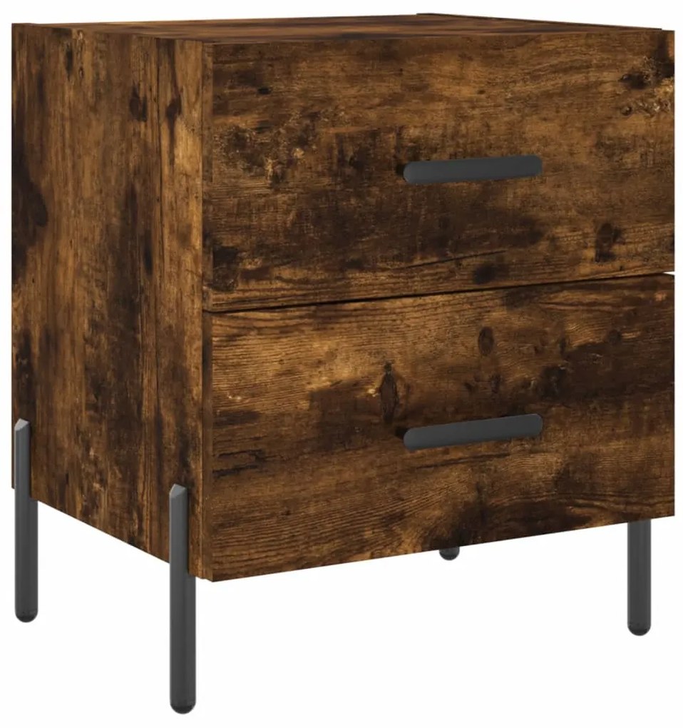Mesa de cabeceira 2 pcs derivados de madeira carvalho fumado