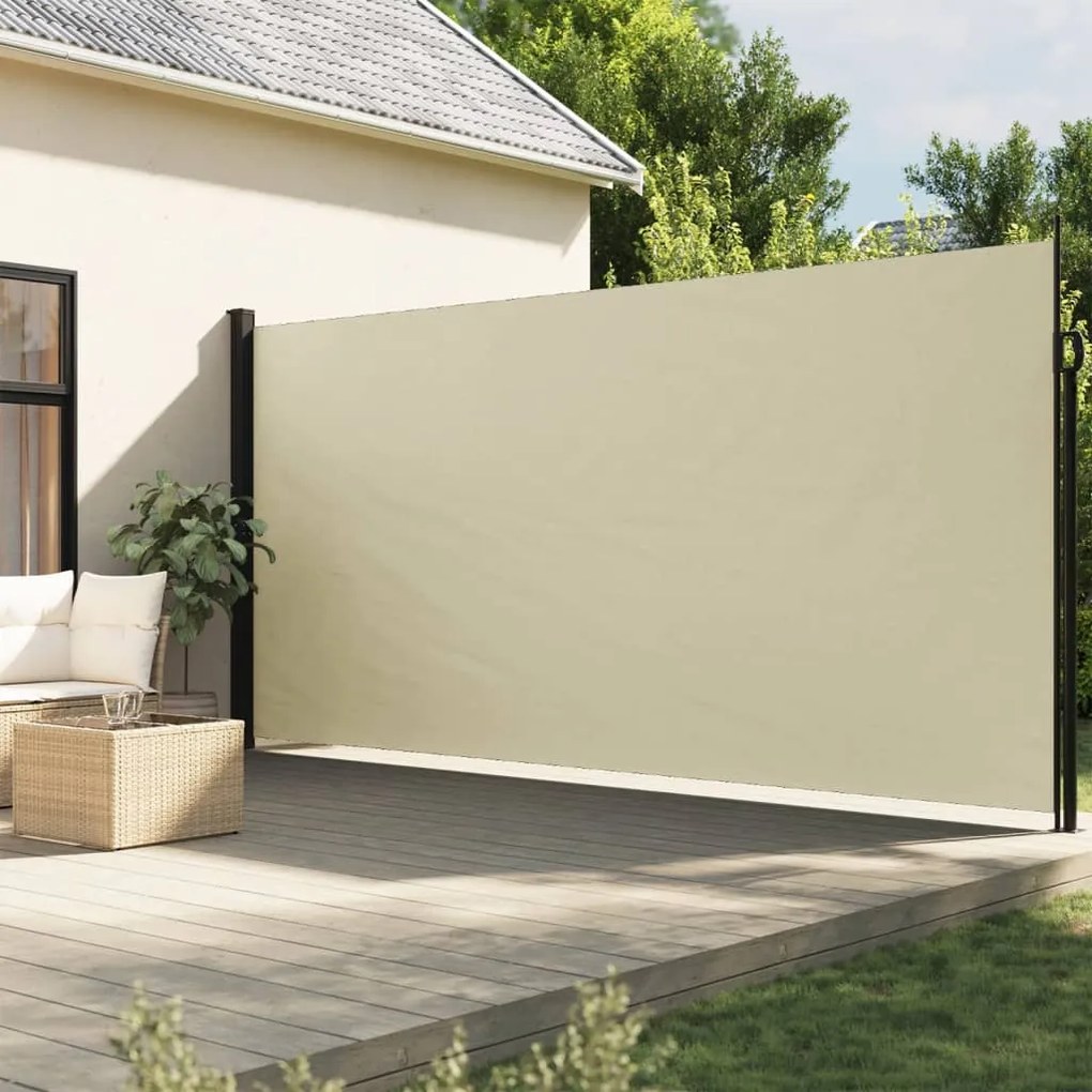 Toldo lateral retrátil 200x600 cm cor creme