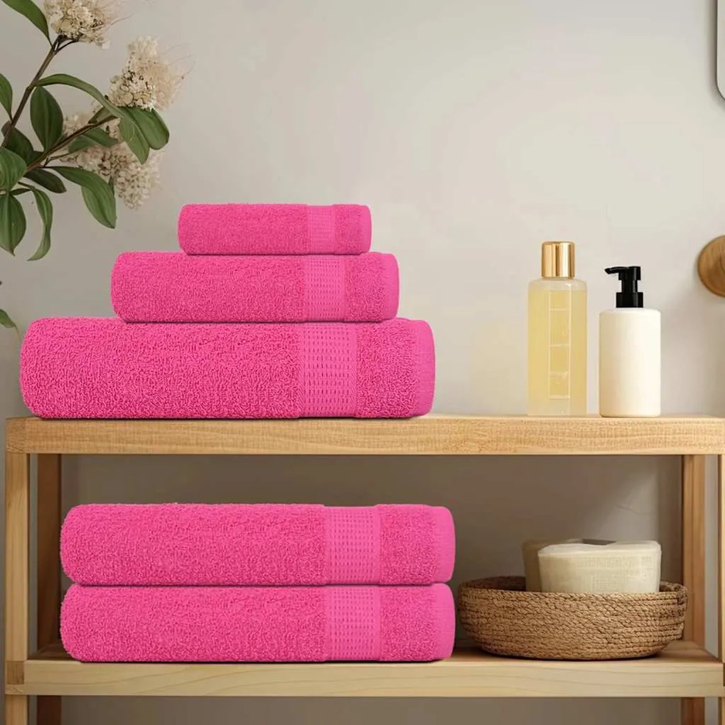 12pcs Conjunto toalhas banho 360 gsm 100% algodão rosa