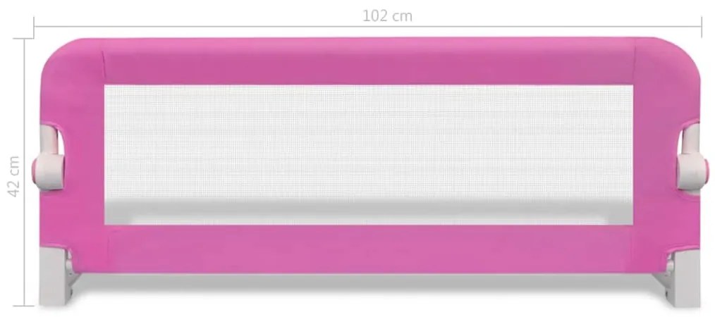 Barra de segurança para cama de criança 2 pcs 102x42 cm rosa