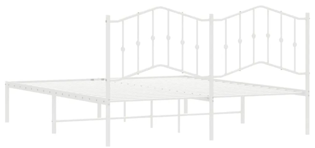 Estrutura de cama com cabeceira 180x200 cm metal branco