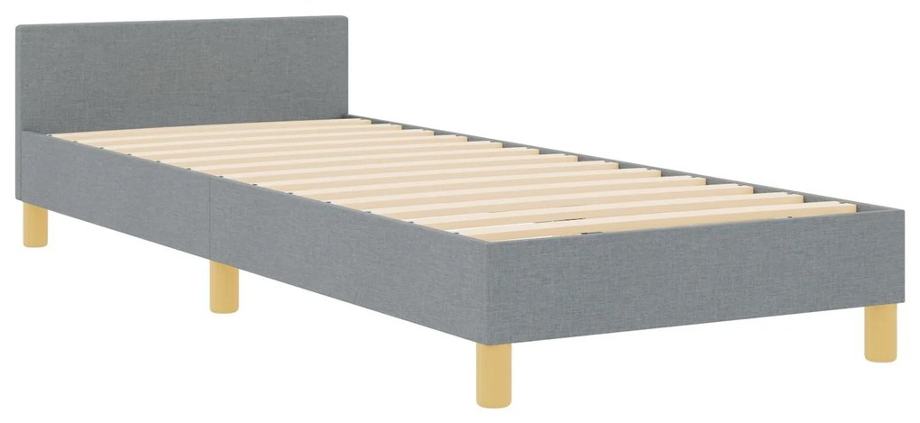 Cama vidaXL Cinza Claro 90x200 cm Tecido