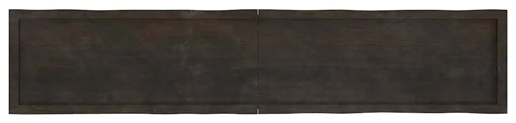 Tampo de mesa com bordas vivas maciço tratado castanho-escuro