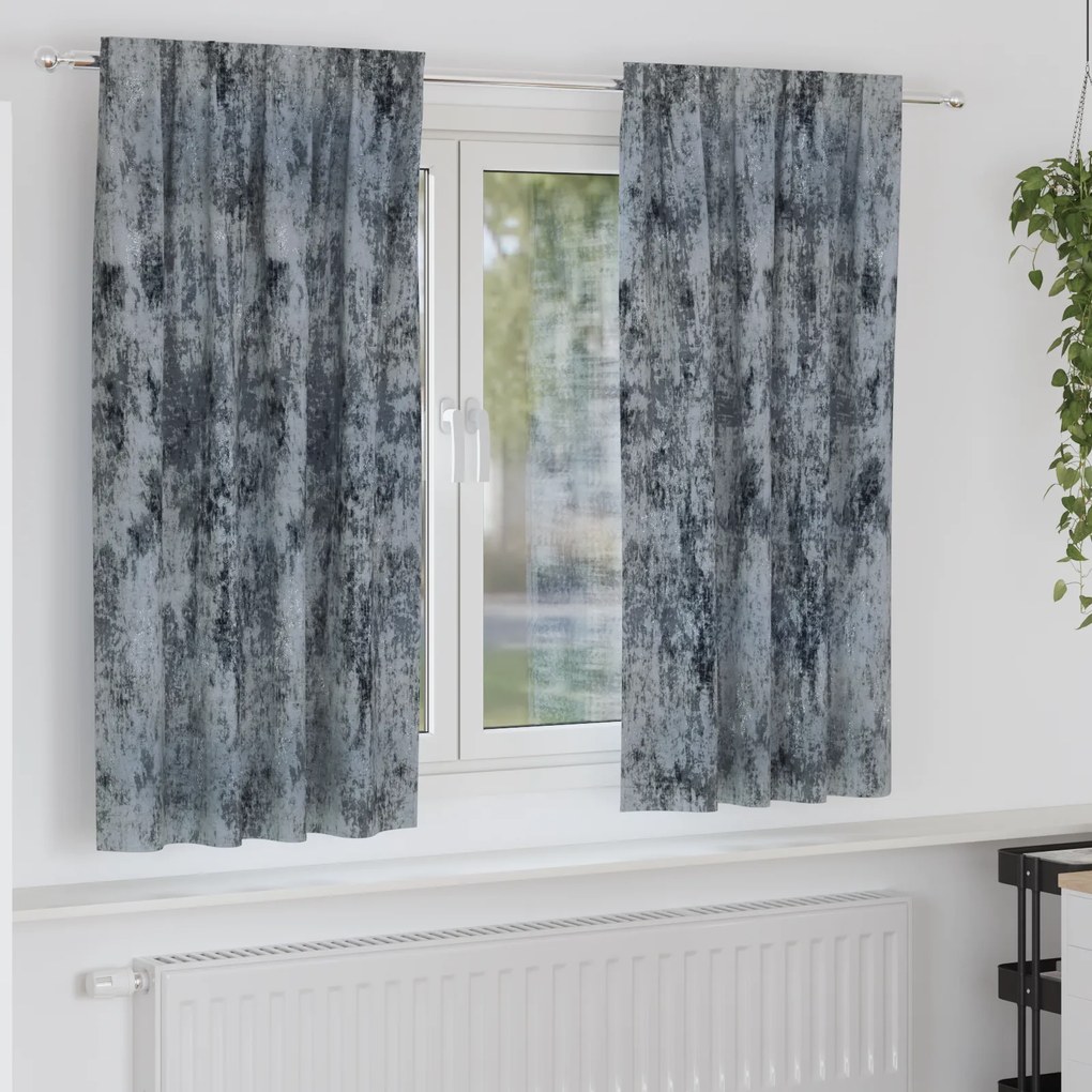 vidaXL Cortinas de Veludo 2 pcs com Ilhós Cinza Prateado 175x140 cm