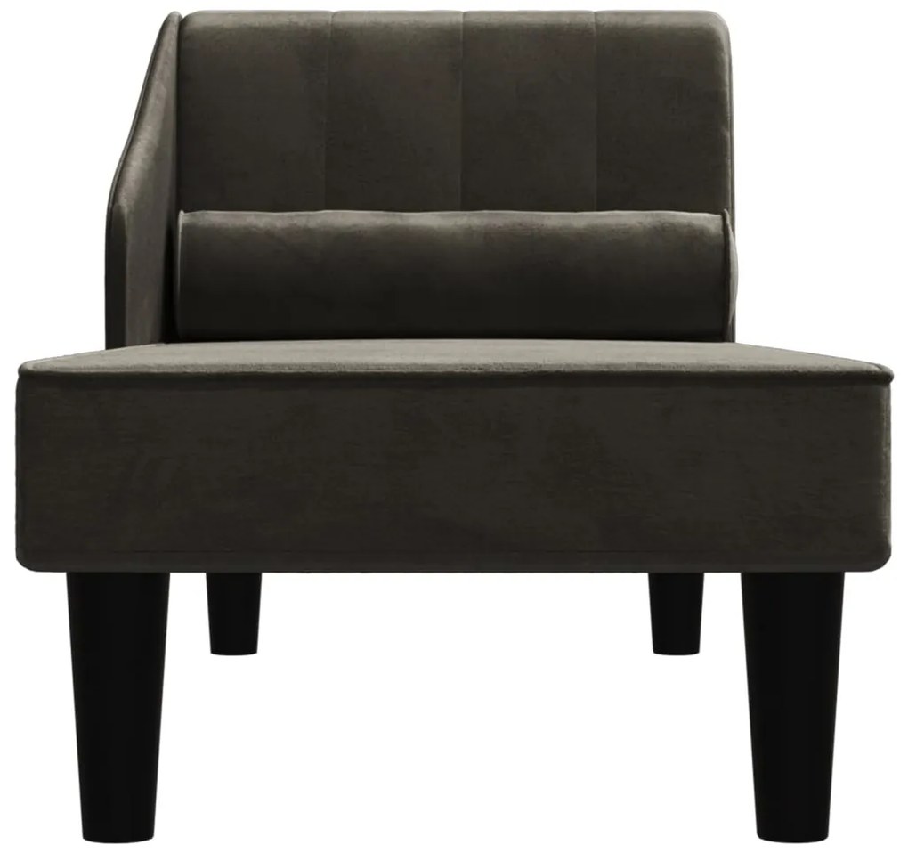 Chaise longue com rolo veludo preto
