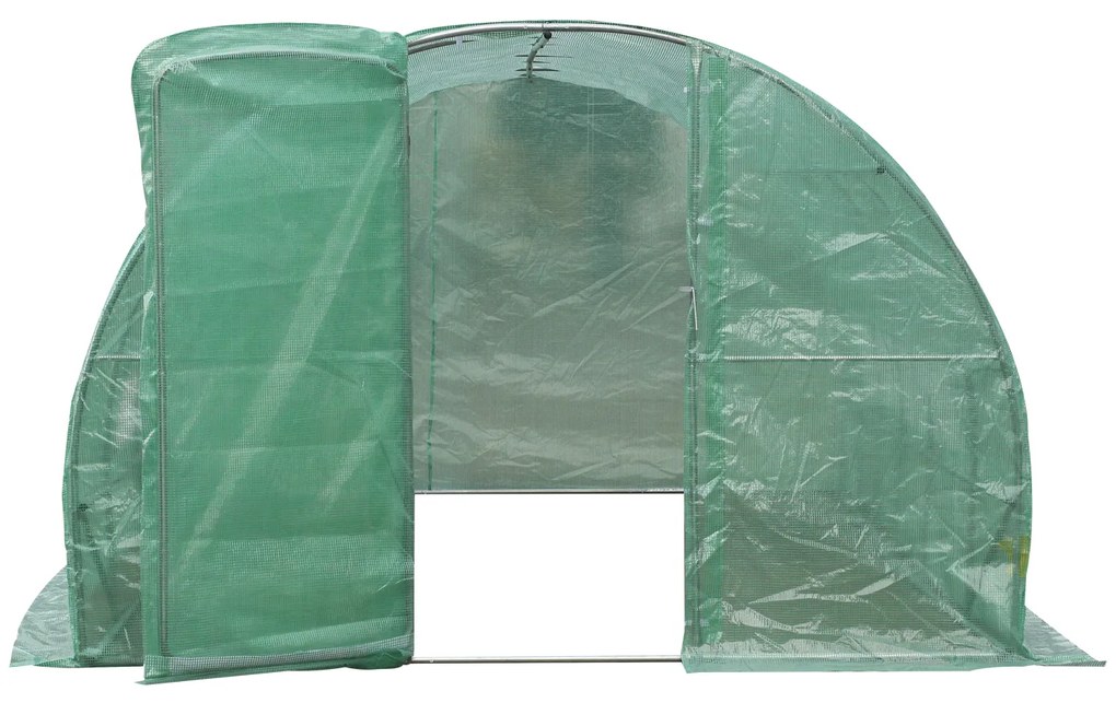 ® Estufa de Jardim e Quintal com 6 janelas para Cultivar Plantas e Verduras Coberta de PE 140g/㎡ Material de Aço - 6x3x2m