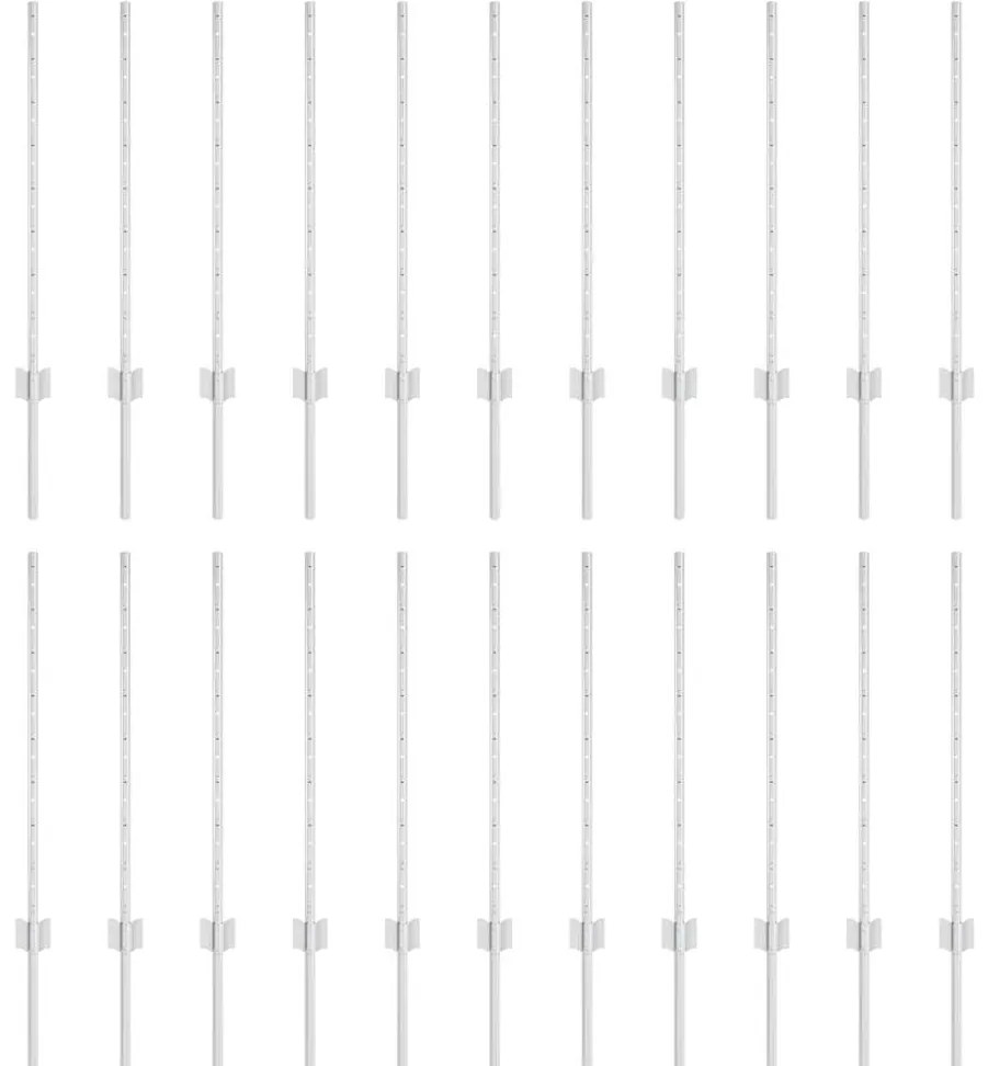Postes de Cerca em Aço 22 pcs Prateado Standard Aço galvanizado