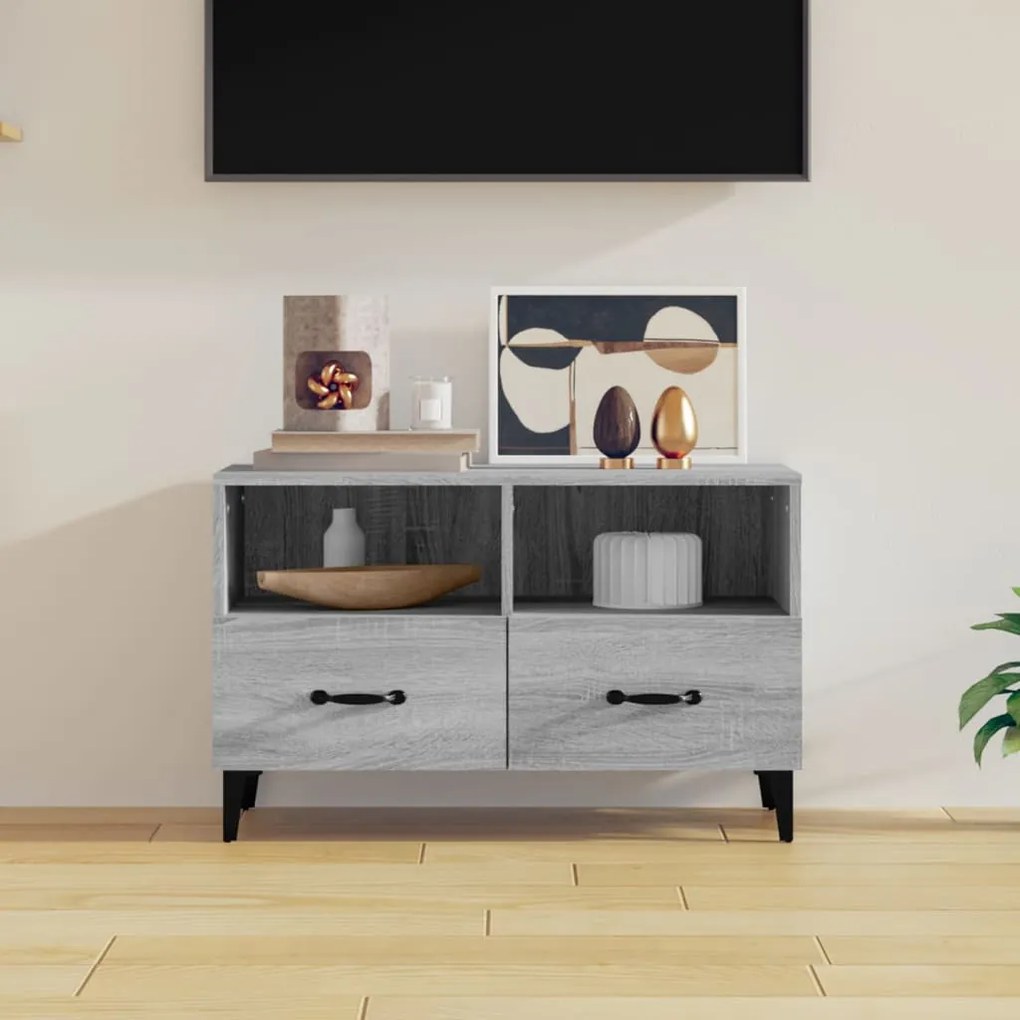 Móvel de TV 80x36x50 cm derivados de madeira cinzento sonoma