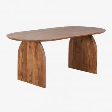 Mesa De Jantar Oval 200x100 Cm Em Madeira De Acácia Bedum Castanho Acácia - Sklum