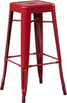 Pack De 4 Bancos Altos Empilháveis Em Aço Lix Vermelho Burdeos & ↑75 Cm - Sklum