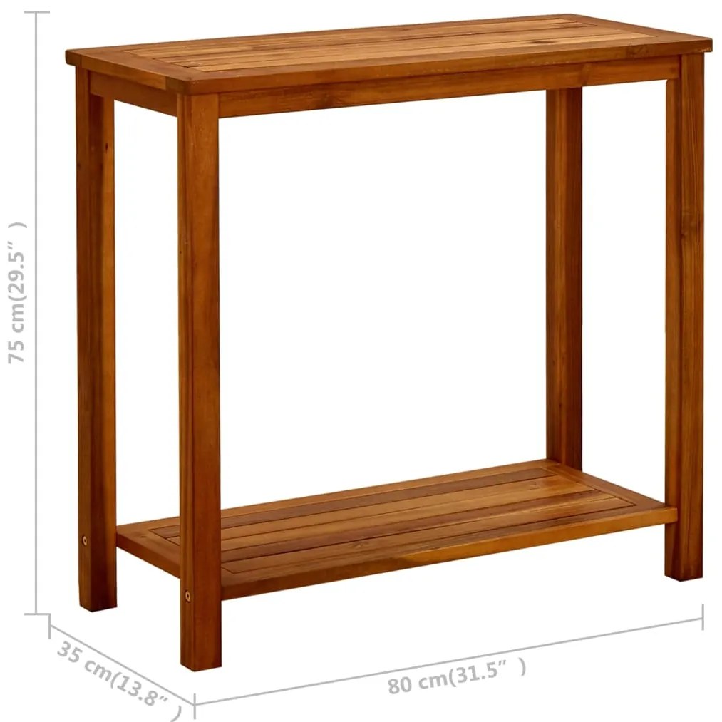 Mesa consola para jardim 80x35x75 cm madeira de acácia maciça