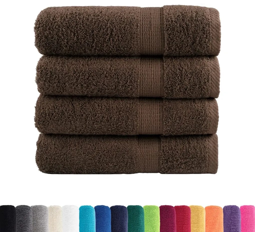 Toalhas de mãos premium SOLUND 4pcs 50x100 cm 600 gsm castanho