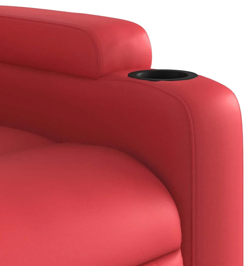 Poltrona de massagens reclinável couro artificial vermelho