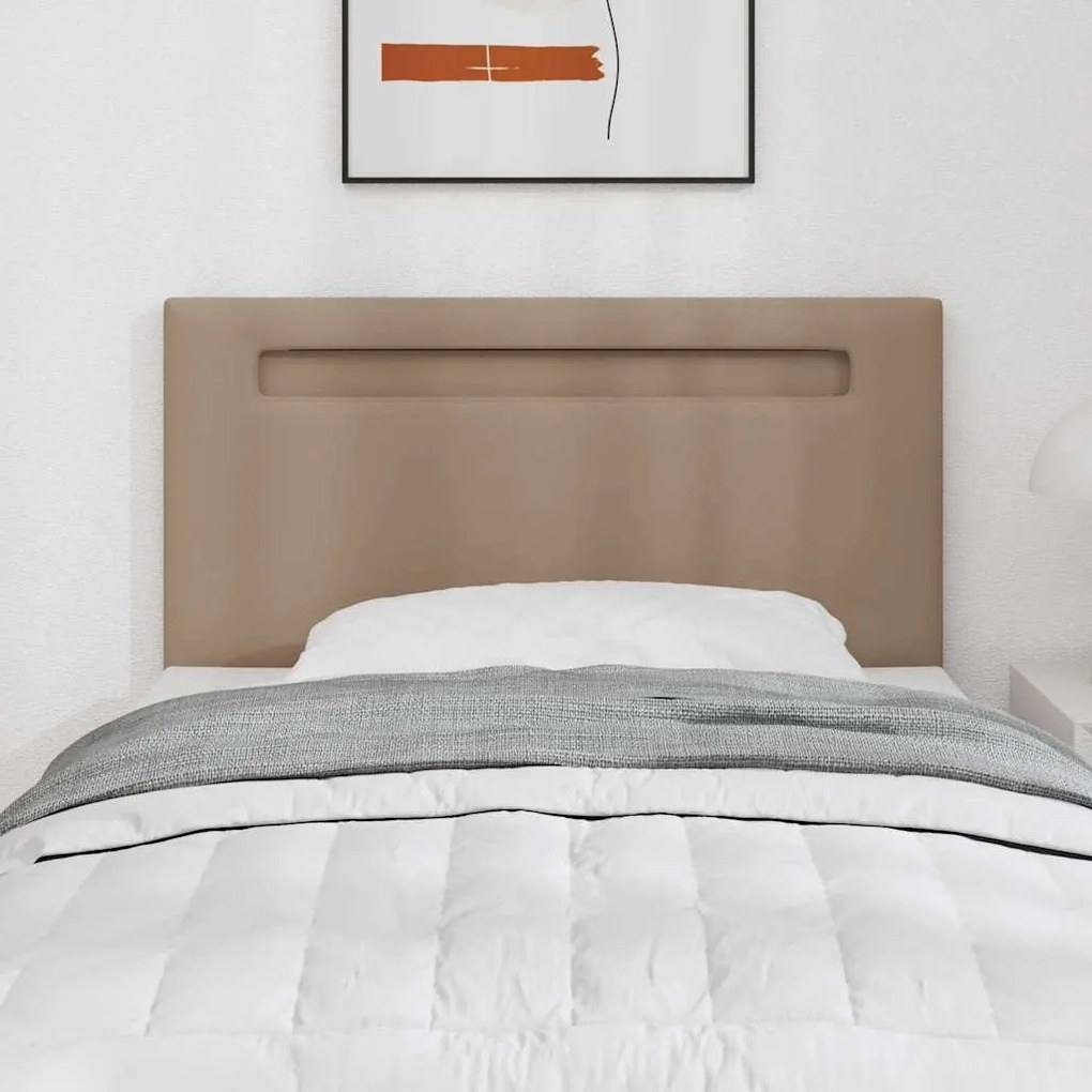Cabeceira vidaXL Design Simples Cappuccino 90 cm em Couro Sintético