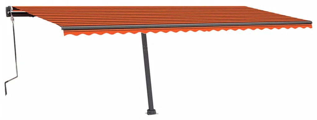 Toldo retrátil manual com LED 600x350 cm laranja e castanho