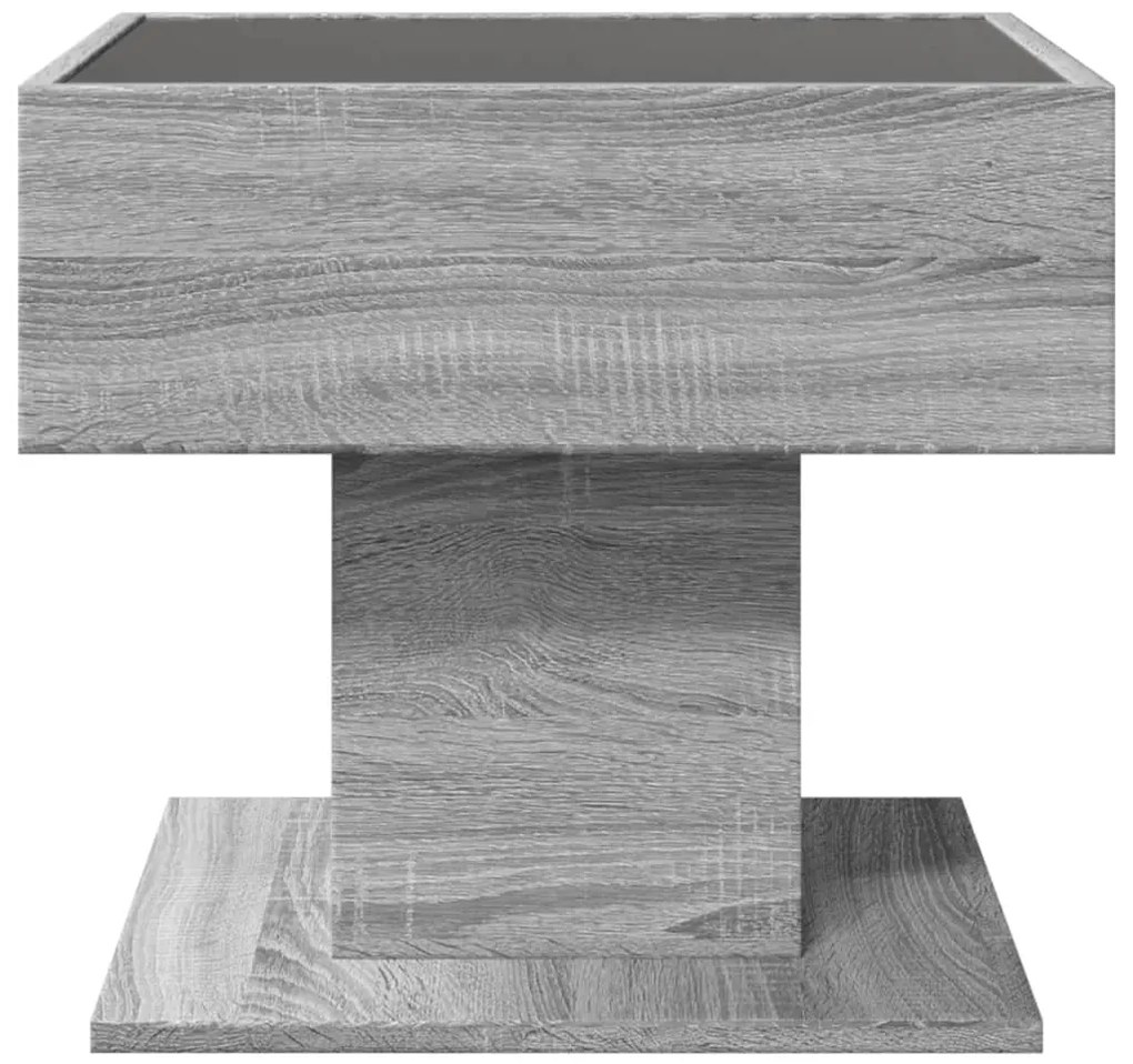 Mesa de centro c/ LEDs 50x50x45 madeira processada