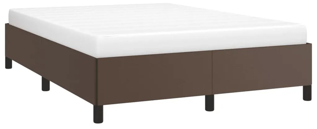 Estrutura de cama 140x200cm couro artificial castanho