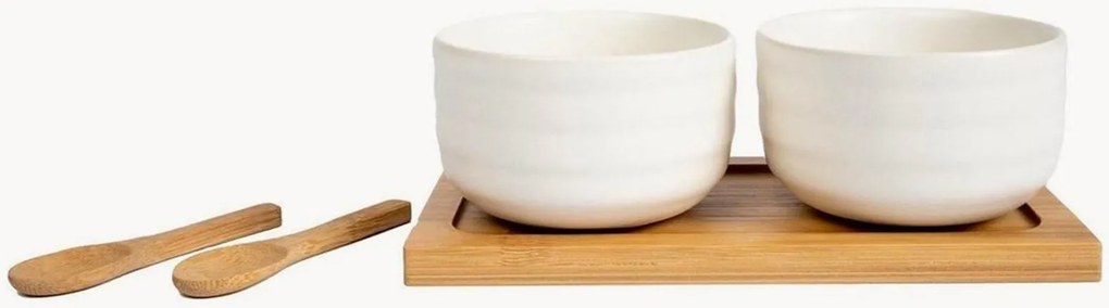 Taças com colher e suporte Ellen, conjunto de 2