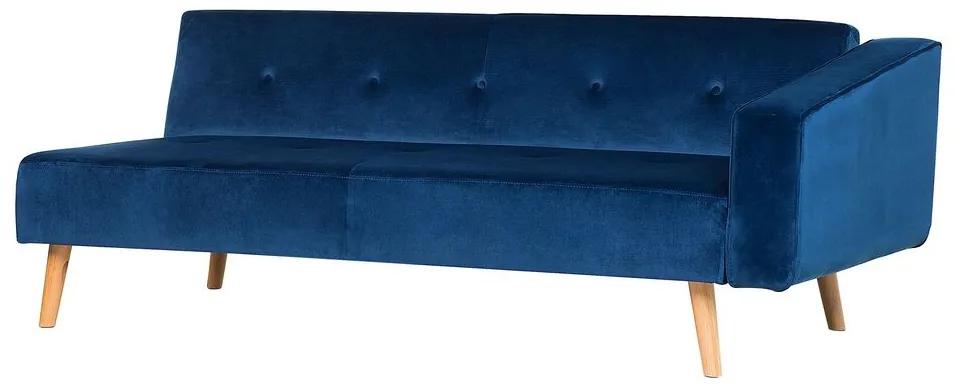 Sofá de canto em veludo azul versão direita VADSO Beliani